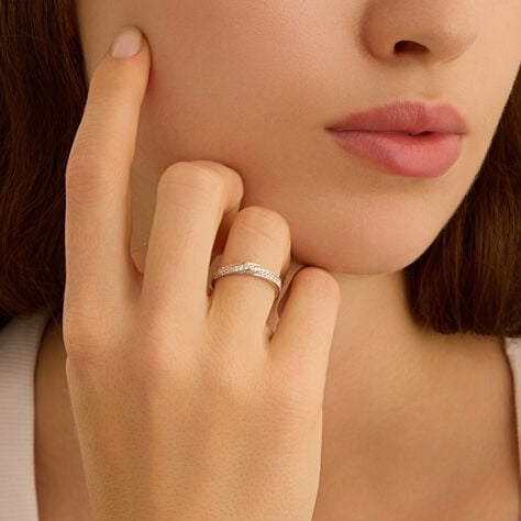 Anello Fascia Claire Oro Bianco Cubic Zirconia - Anelli con Pietre Donna | Stroili
