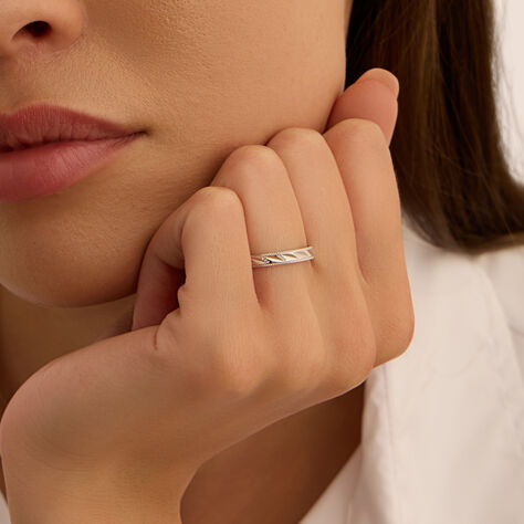 Fede Classica Diamantata 3 mm Oro Bianco - Anelli con Incisione Donna | Stroili