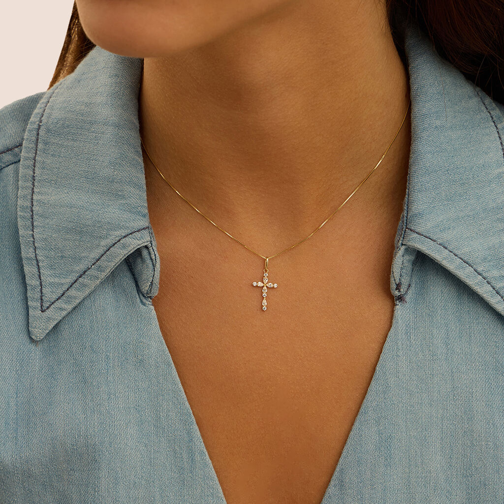 Pendente Holy Oro Giallo Cubic Zirconia