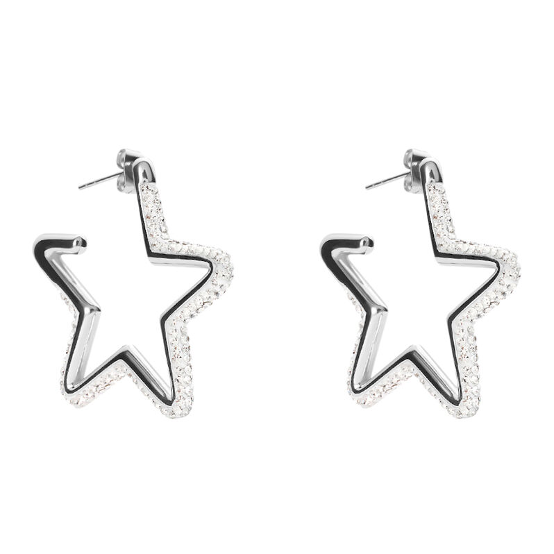 Orecchini A Cerchio Aura Acciaio Cristallo - Orecchini a Cerchio Donna | Stroili