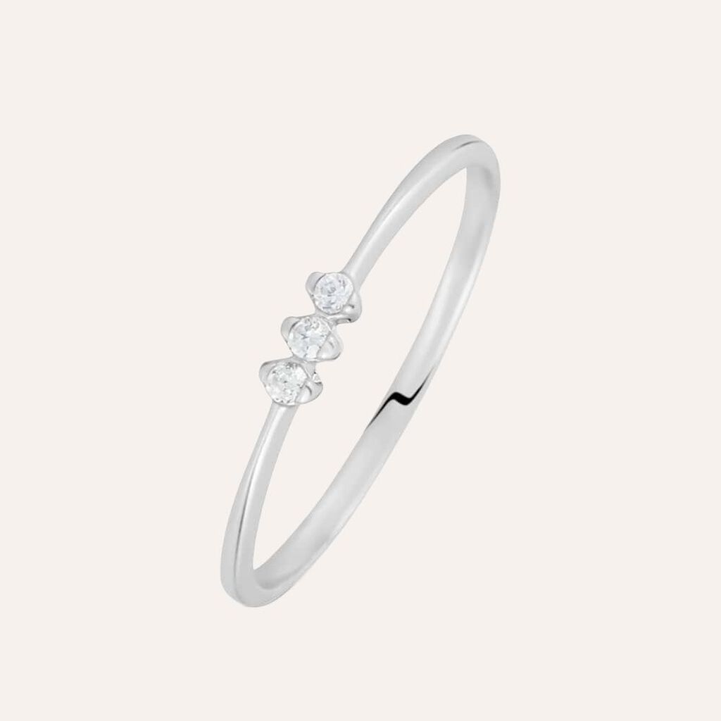 Anello Trilogy Claire Oro Bianco Cubic Zirconia