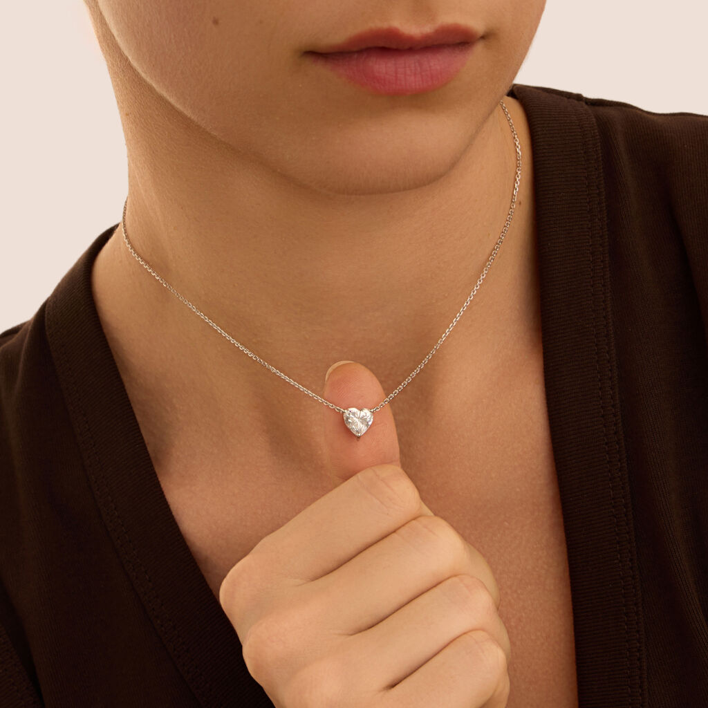 Collana Punto Luce Claire Oro Bianco Cubic Zirconia