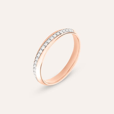 Fede Comoda Semi-eternity 3 mm Oro Rosa Diamante - Anelli con Incisione Donna | Stroili