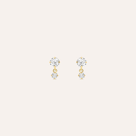 Orecchini Lobo Doppio Punto Luce Bon Ton Oro Giallo Cubic Zirconia - Orecchini a Lobo Donna | Stroili