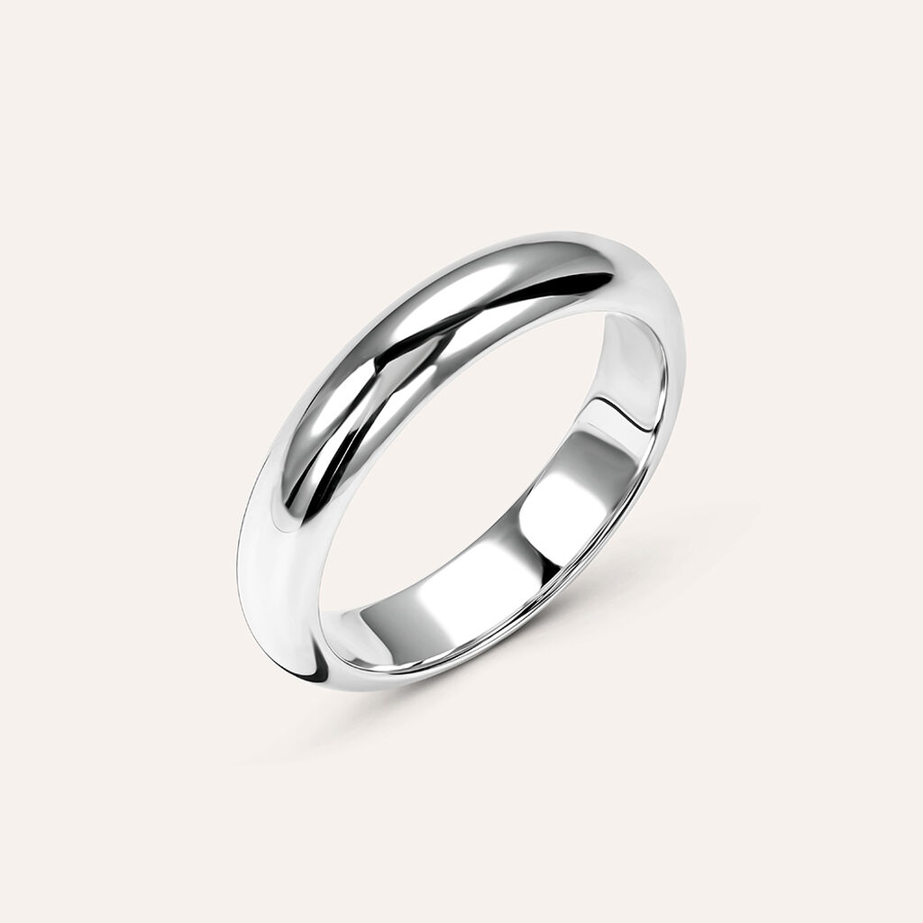Fede Classica Leggera 4 mm Oro Bianco - Anelli con Incisione Unisex | Stroili