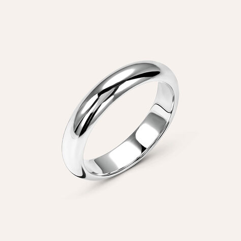Fede Classica Leggera 4 mm Oro Bianco - Anelli con Incisione Unisex | Stroili
