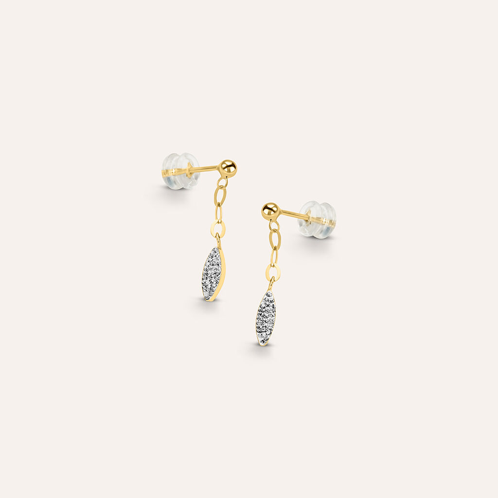 Orecchini Pendenti Christelle Oro Giallo Cristallo