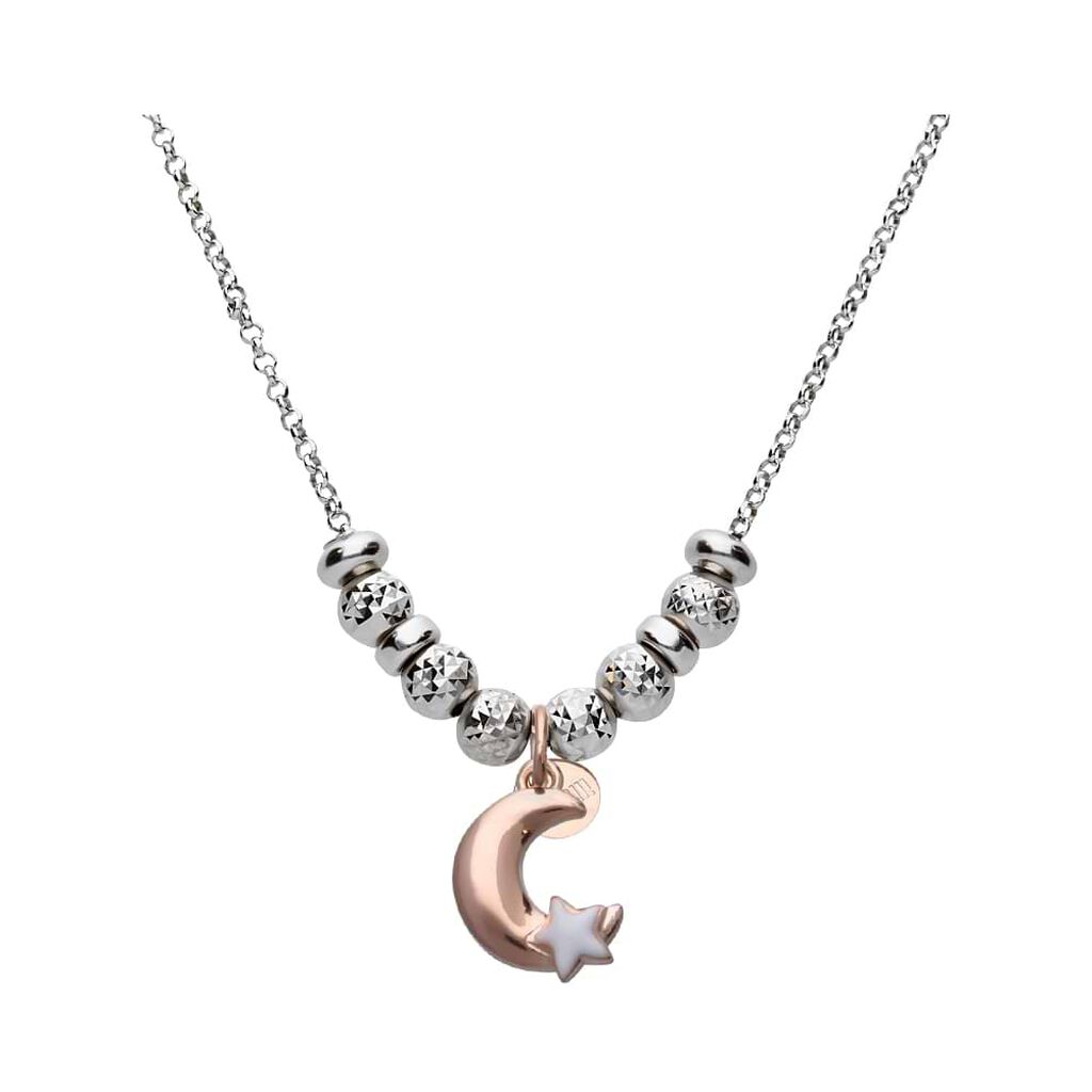 Charm luna in argento rosato e smalto - Charms Donna | Stroili