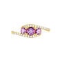 Anello Trilogy Am&eacute;lie Oro Giallo Ametista Cubic Zirconia