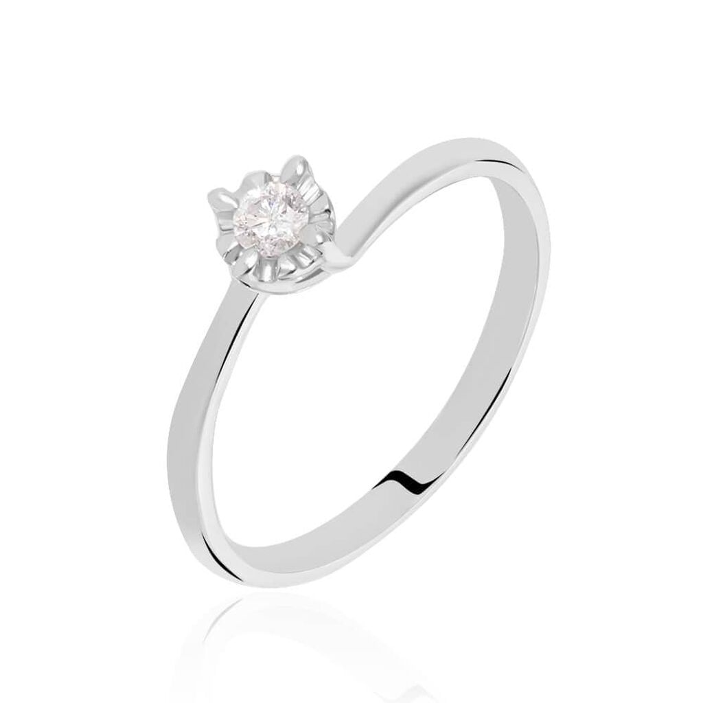 Anello Solitario Valentino Diamazing Oro Bianco Diamante - Anelli con Pietre Donna | Stroili