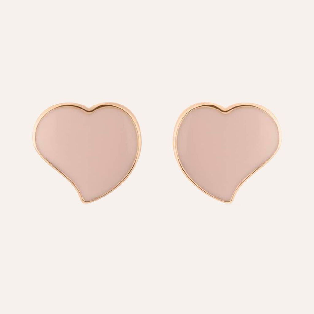 Orecchini a lobo Lady Sweet Acciaio Rosato Cuore