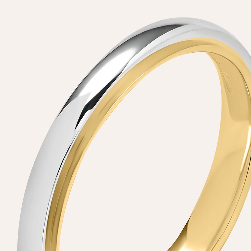 Fede Comoda 3 mm Oro Bicolore - Anelli con Incisione Uomo | Stroili
