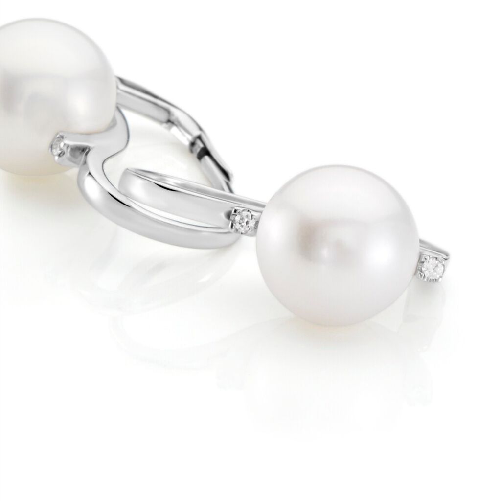 Orecchini Pendenti Gold Pearls Oro Bianco Perla D'Acqua Dolce Diamante - Orecchini Pendenti Donna | Stroili