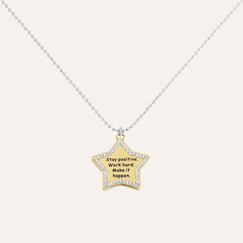 Collana Lady Message Acciaio Bicolore Positivity e Cristalli - Collane Donna | Stroili