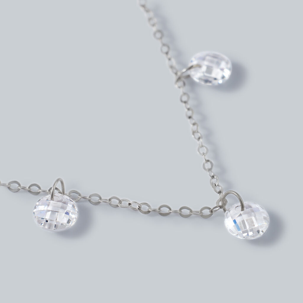 Collana Multi Punto Luce Claire Oro Bianco Cubic Zirconia - Collane Punto Luce Donna | Stroili