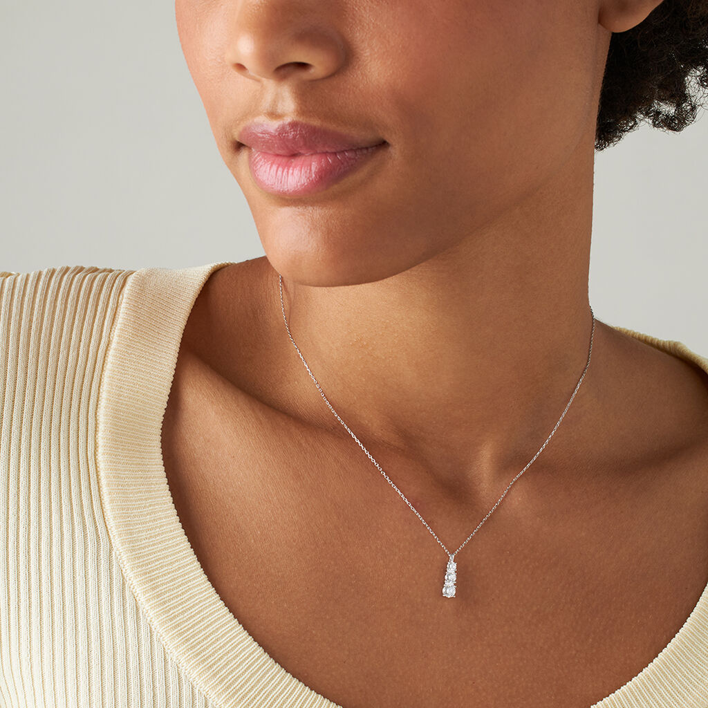 Collana Trilogy Diamade Oro Bianco Diamante Lab-Grown - Collane Donna | Stroili