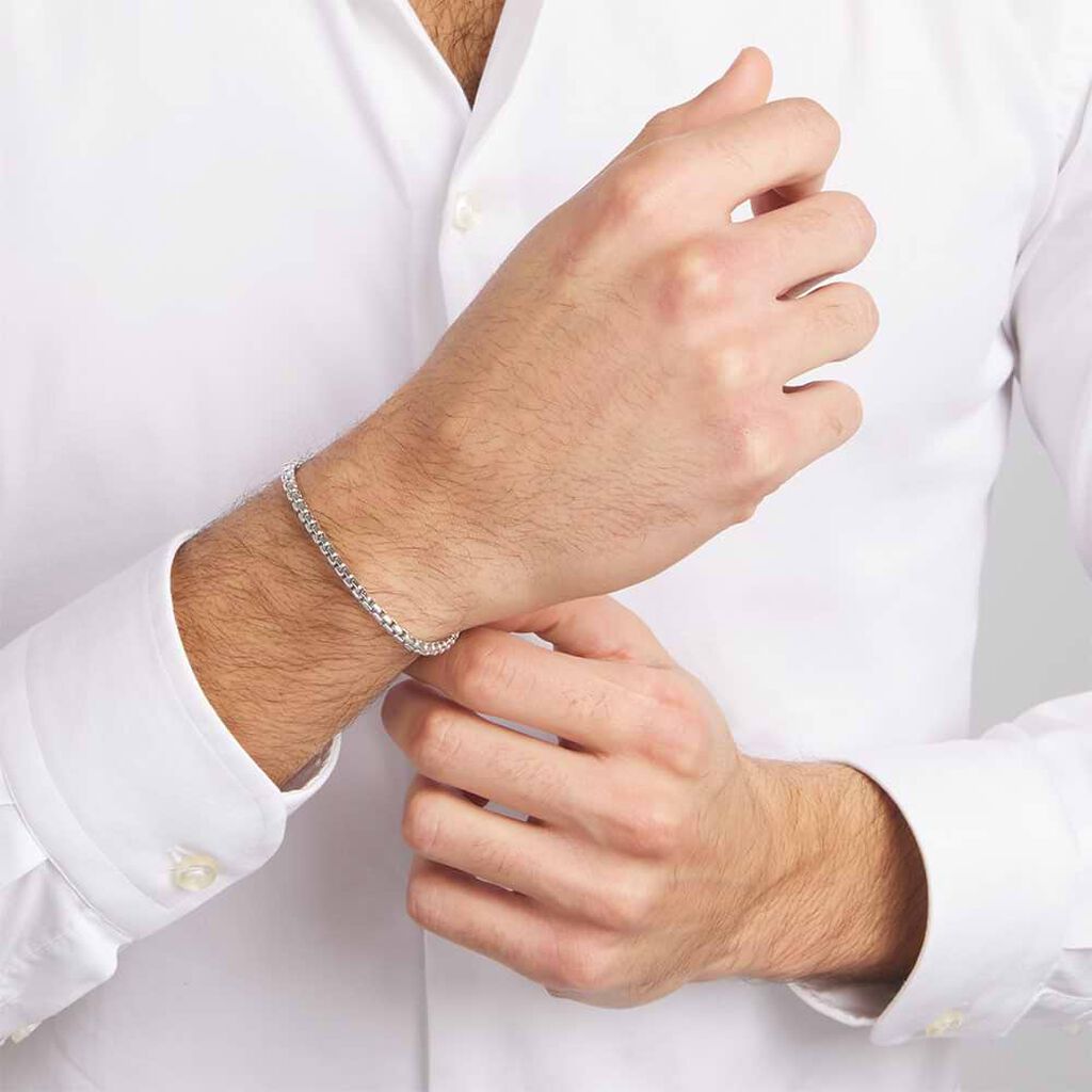 Bracciale Catena Gentleman Argento Rodiato - Bracciali Uomo | Stroili