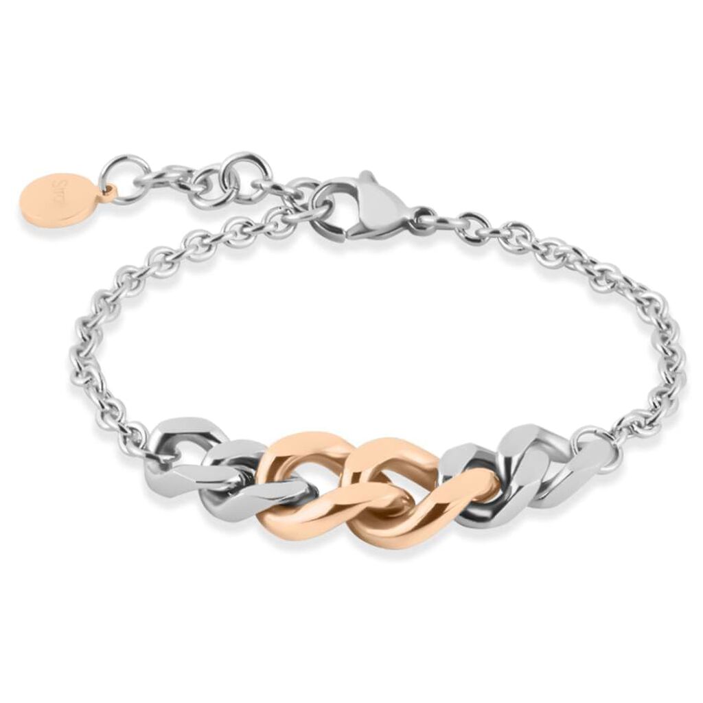 Bracciale Lady Code Acciaio Bicolore Bianco / Rosa - Bracciali Donna | Stroili
