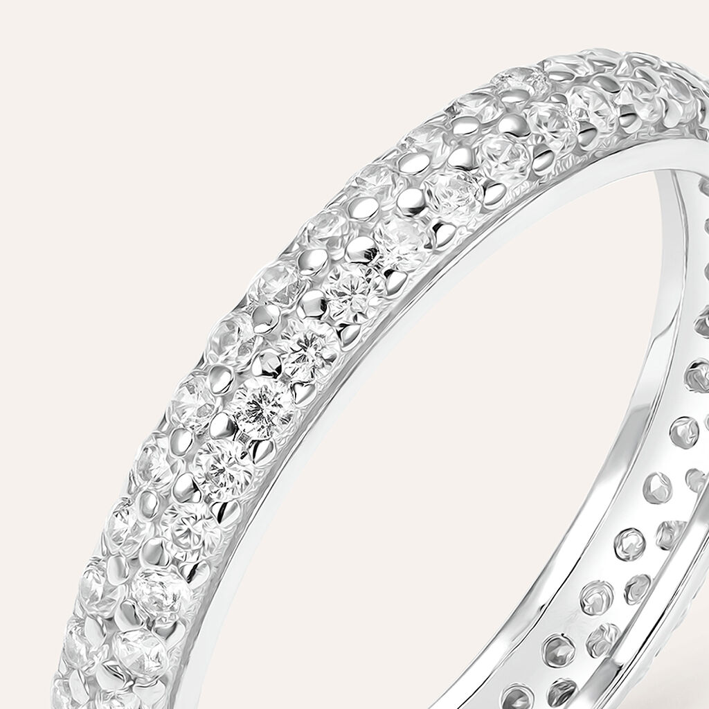 Anello Eternity Claire Oro Bianco Cubic Zirconia - Anelli Eternity Donna | Stroili