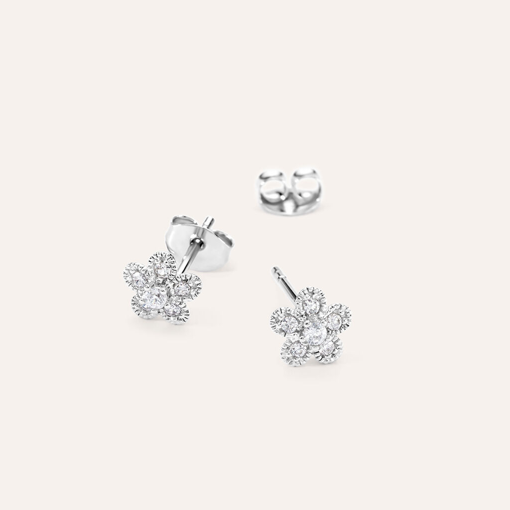 Orecchini Lobo Silver Baby Argento Rodiato Cubic Zirconia