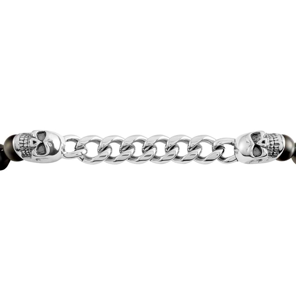 Bracciale in acciaio e pietra - Bracciali Uomo | Stroili