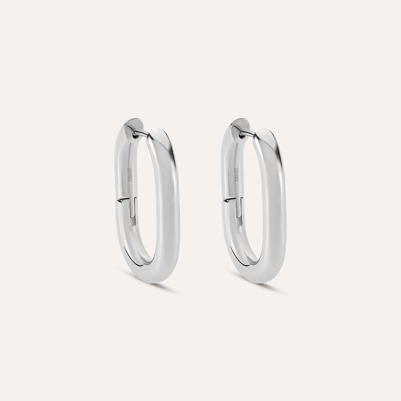 Orecchini A Cerchio Moonlight Acciaio - Orecchini a Lobo Donna | Stroili