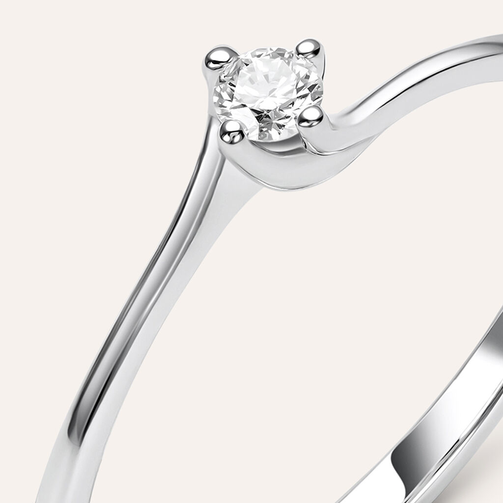 Anello Solitario Firmamenti Oro Bianco Diamante