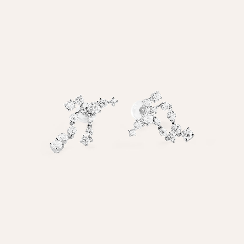 Orecchini Pendenti Claire Oro Bianco Cubic Zirconia