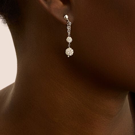 Orecchini Pendenti Crystal Gold Oro Bianco Cristallo - Orecchini Pendenti Donna | Stroili