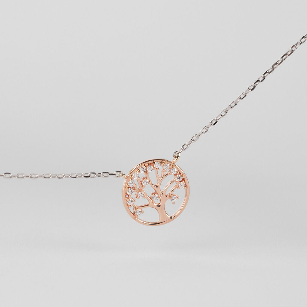 Collana Silver Moments Argento Bicolore Bianco / Rosa Cubic Zirconia - Collane Donna | Stroili