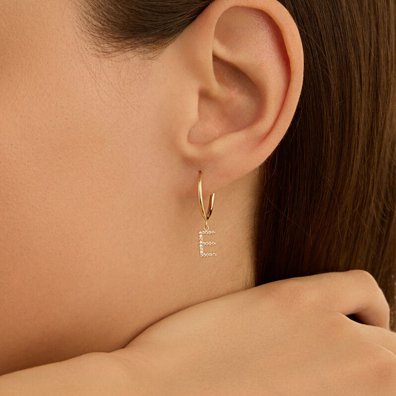 Mono Orecchino A Cerchio Toujours Oro Giallo Cubic Zirconia - Mono Orecchino Donna | Stroili