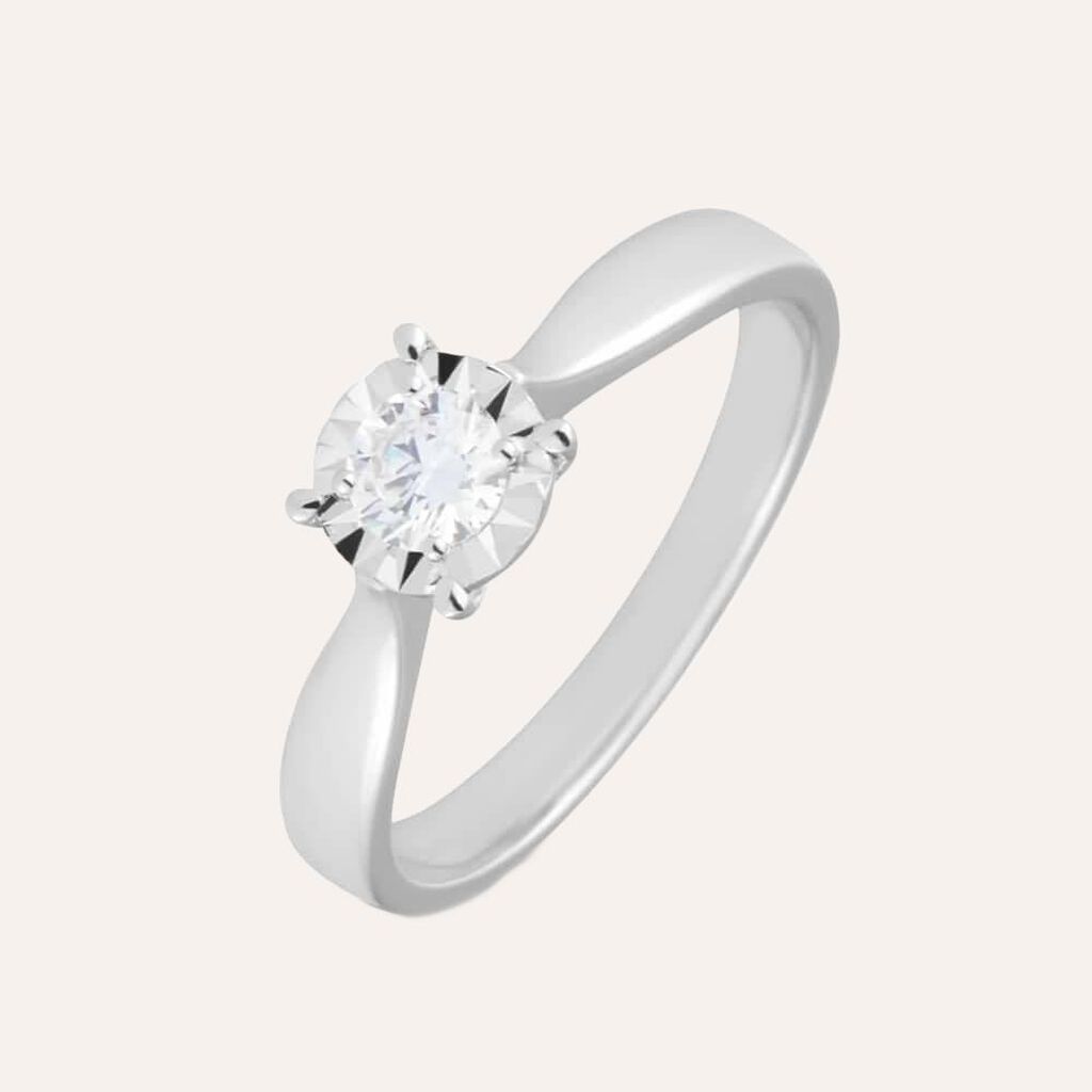 Anello Solitario Diamotion Oro Bianco Diamante