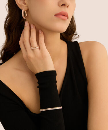 Anello Eternity Romantic Shine Metallo Cristallo