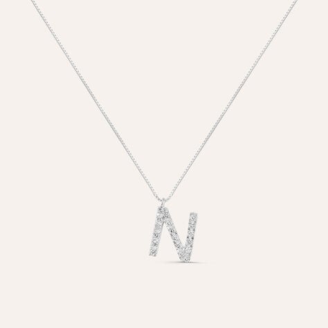 Collana Diamond Letters Oro Bianco Diamante - Collane Donna | Stroili