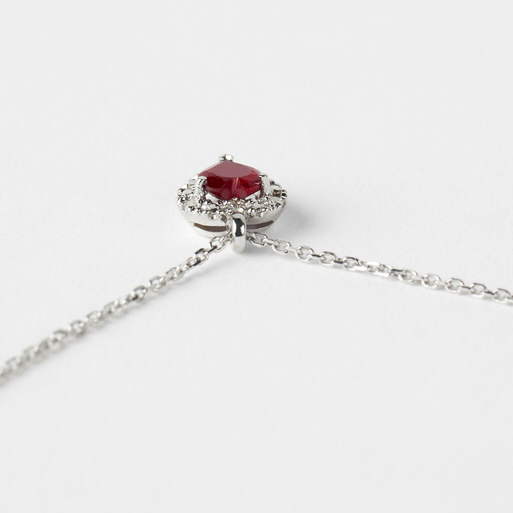 Collana Charlotte Oro Bianco Rubino Diamante - Collane Donna | Stroili