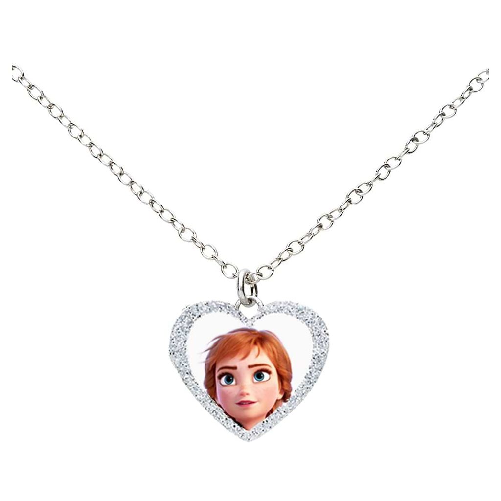 Girocollo con pendente cuore Anna in argento e glitter