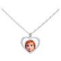Girocollo con pendente cuore Anna in argento e glitter