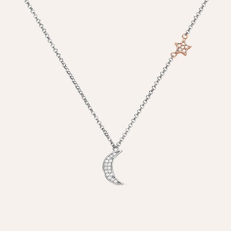 Collana Silver Moments Argento Bicolore Bianco / Rosa Cubic Zirconia - Collane Donna | Stroili