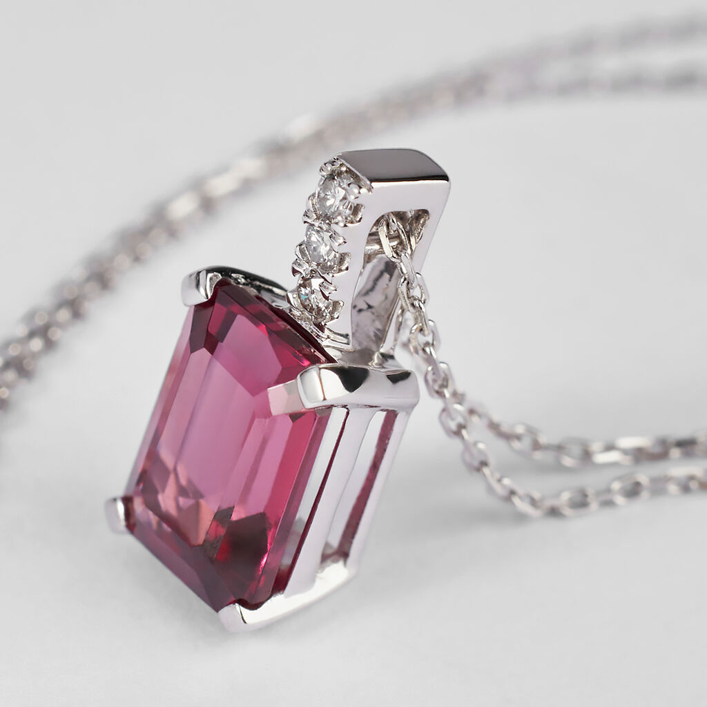 Collana Jasmine Oro Bianco Rodolite Diamante - Collane Donna | Stroili