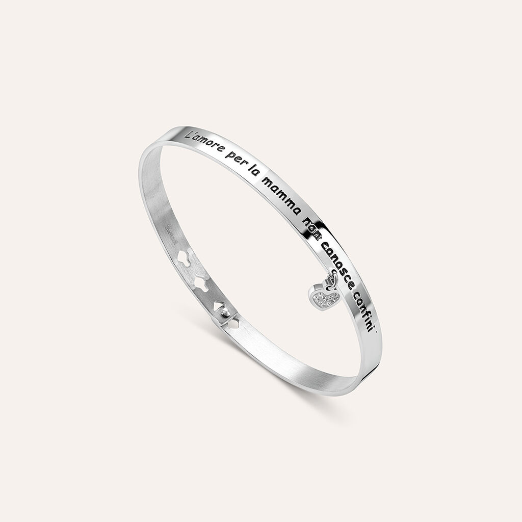 Bangle Lady Message Acciaio Cristallo - Bracciali Rigidi Donna | Stroili