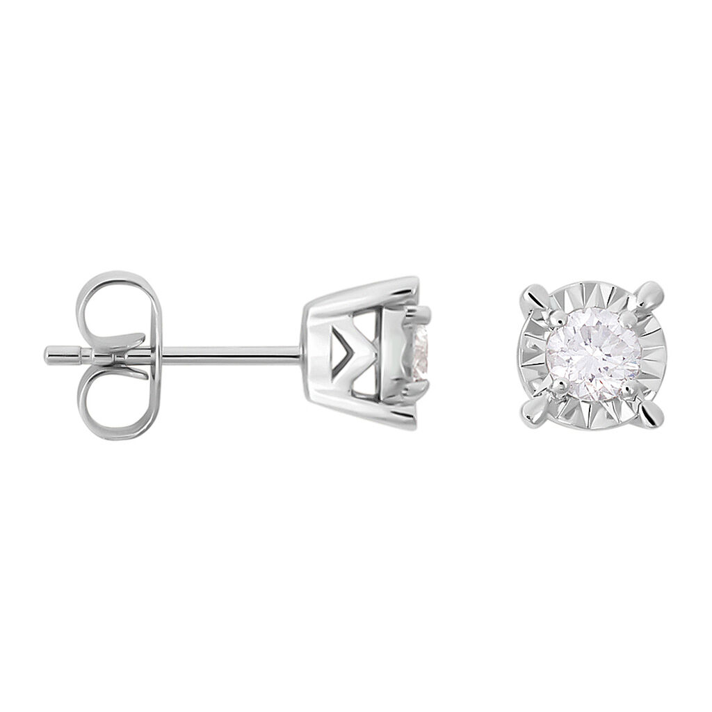 Orecchini Lobo Punto Luce Diamotion Oro Bianco Diamante - Orecchini a Lobo Donna | Stroili