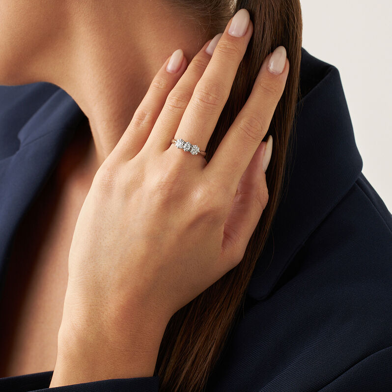 Anello Trilogy Diamazing Oro Bianco Diamante - Anelli con Pietre Donna | Stroili