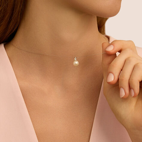 Collana Gold Pearls Oro Bianco Perla D'Acqua Dolce Diamante - Collane Donna | Stroili