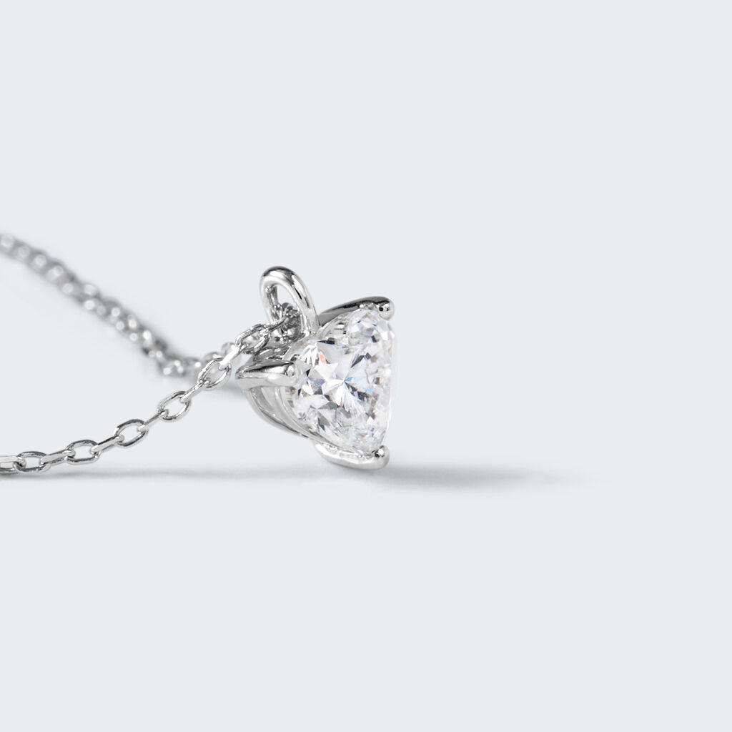 Collana Punto Luce Diamade Oro Bianco Diamante Lab-Grown