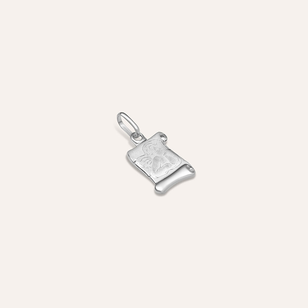 Pendente Holy Oro Bianco - Ciondoli con Incisione Unisex | Stroili