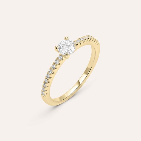 Anello Solitario Golden Dream Placcato Oro Giallo Cubic Zirconia - Anelli con Pietre Donna | Stroili