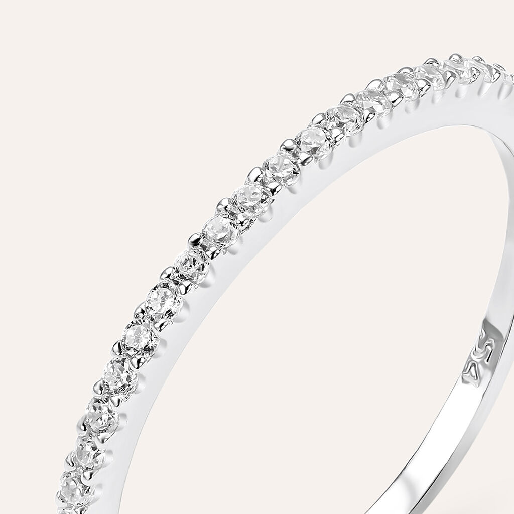 Anello Semi-eternity Silver Elegance Argento Rodiato Cubic Zirconia - Anelli con Pietre Donna | Stroili