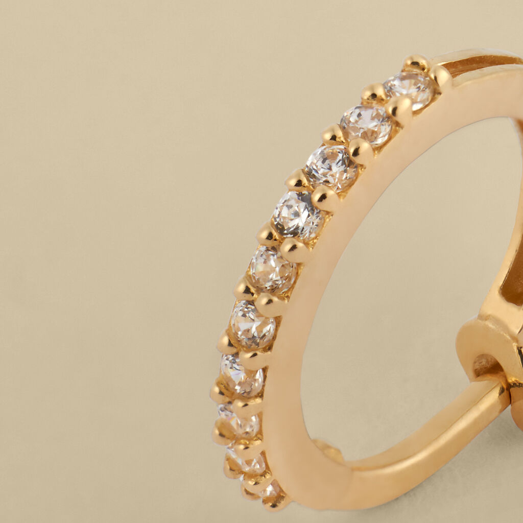 Orecchini A Cerchio Toujours Oro Giallo Cubic Zirconia