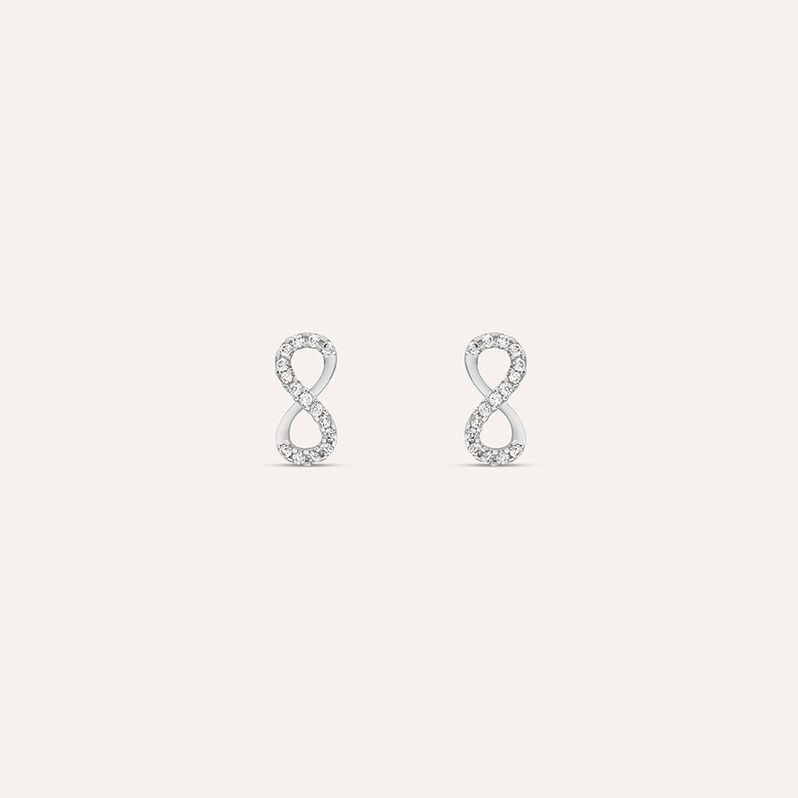 Orecchini Lobo Claire Oro Bianco Cubic Zirconia - Orecchini a Lobo Donna | Stroili