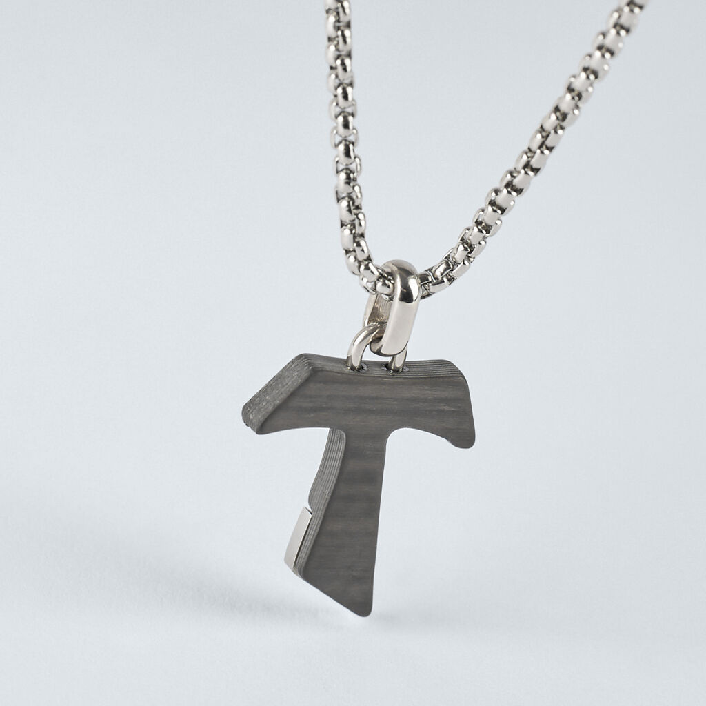 Collana Man Code Acciaio Bicolore Bianco / Nero Cubic Zirconia - Collane Uomo | Stroili